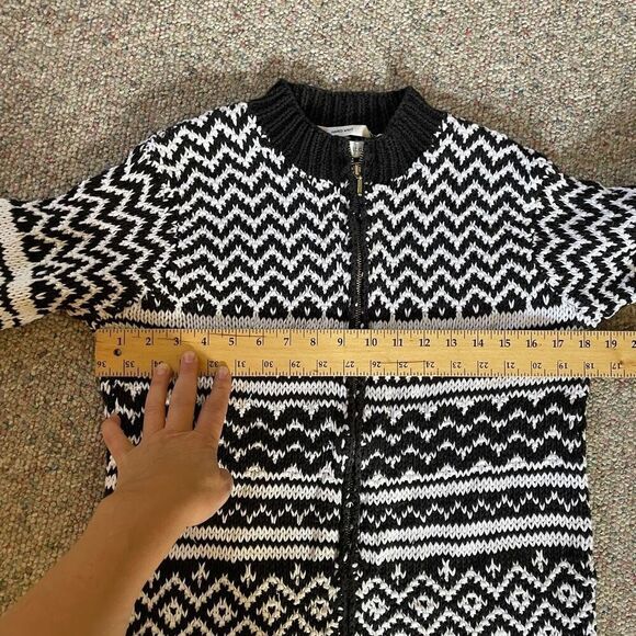 Vintage Cotton Fair Isle Zip Up Cardigan Sweater - Picture 7 of 7